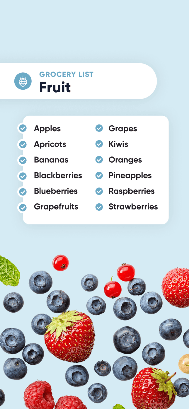 Nutrition in the app